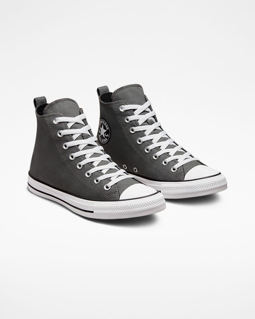 Women's Converse Chuck Taylor All Star Woven Twill High Top Shoes Grey / Black | AU 01563R